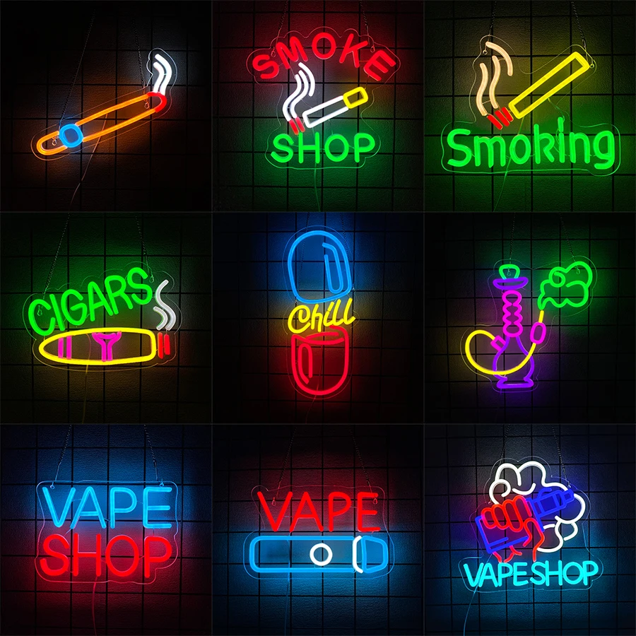 Vaping Shop - Wyświetlacz reklamowy USB z jasnymi diodami