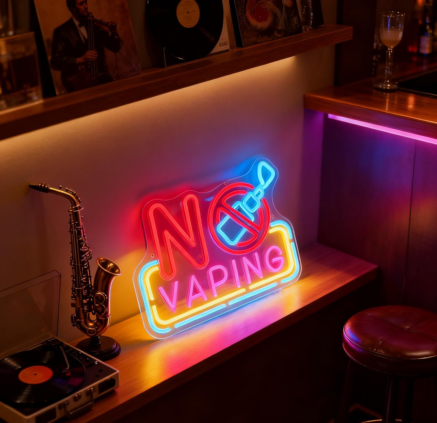 Neon LED „No Vaping” zasilany  – Vaping Shop recenzja i cena